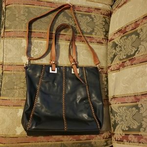 Miztique vegan leather convertible crossbody tote